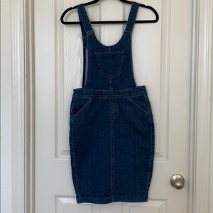 Midi jean skirt overall